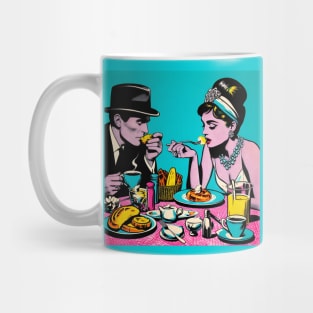 60s style retro breakfast with hard boiled detective and bejeweled socialite Mug